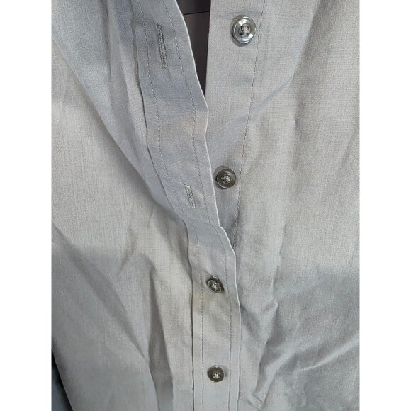 Port Authority XXL Long Sleeved Collared Button Up Gray Blouse - Picture 3 of 7
